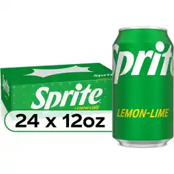 Walmart Sprite Lemon Lime Soda Pop, 12 fl oz, 24 Pack Cans offer