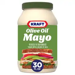 Walmart Kraft Mayo with Olive Oil Reduced Fat Mayonnaise, 30 fl oz Jar offer