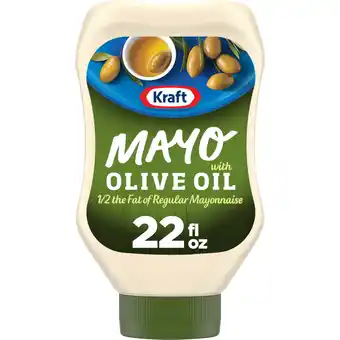 Walmart Kraft Mayo with Olive Oil Reduced Fat Mayonnaise Squeeze Bottle, 22 fl oz offer