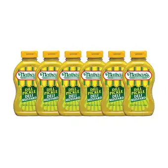 Walmart Nathan's Famous Dill Deli Style Mustard, 12 oz Squeeze Bottle, 6 Pack offer