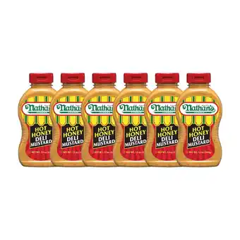 Walmart Nathan's Famous Hot Honey Deli Style Mustard, 12 oz Squeeze Bottle, 6 Pack offer