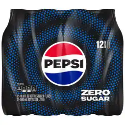 Walmart Pepsi Cola Zero Sugar Soda Pop, 16.9 fl oz, 12 Pack Bottles offer