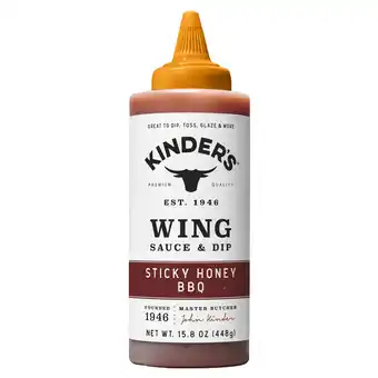 Walmart Kinder's Sticky Honey BBQ Wing Sauce, 15.8oz offer