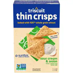 Walmart Triscuit Thin Crisps Parmesan Garlic Whole Grain Wheat Crackers, Lunch Snacks, 7.1 oz offer