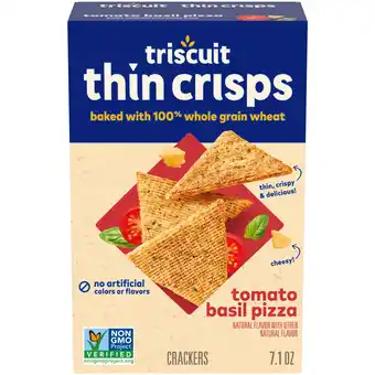 Walmart Triscuit Thin Crisps Tomato Basil Pizza Whole Grain Wheat Crackers, Lunch Snacks, 7.1 oz offer