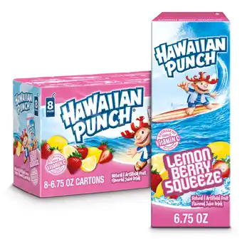 Walmart Hawaiian Punch Lemon Berry Squeeze Juice Drink, 6.75 fl oz, 8 Count Boxes offer