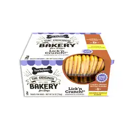 Walmart Three Dog Bakery 2-Pack Lick'n Crunch! Carob & Peanut Butter/Golden & Vanilla offer