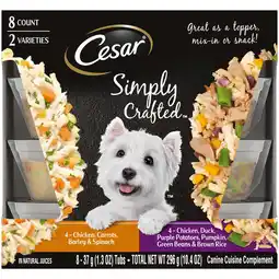 Walmart Cesar Simply Crafted Wet Dog Food Variety Pack, 1.3 Oz Tubs (8 Pack) offer