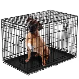 Walmart Vibrant Life Double-Door Foldable Metal Wire Dog Crate with Divider, XX-Large, 48 offer