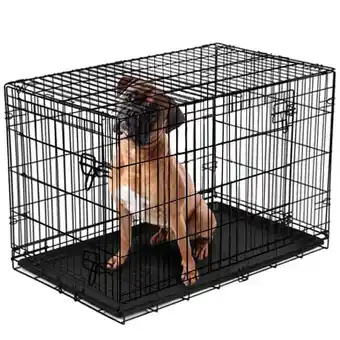Walmart Vibrant Life Double-Door Foldable Metal Wire Dog Crate with Divider, XX-Large, 48 offer