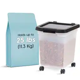 Walmart IRIS 25 Lbs. Airtight Pet Food Container | Dog & Cat Food Storage Bin offer