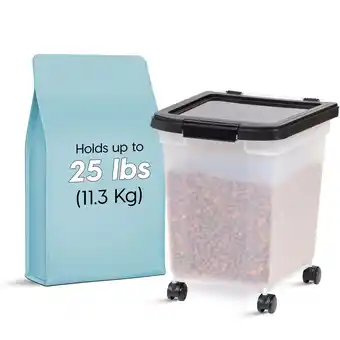 Walmart IRIS 25 Lbs. Airtight Pet Food Container | Dog & Cat Food Storage Bin offer