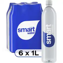 Walmart smartwater vapor distilled premium water, 1 liter, 6 count bottles offer
