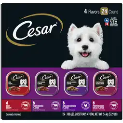 Walmart Cesar Classic Loaf In Sauce Wet Dog Food Variety Pack, 3.5 Oz Trays (24 Pack) offer