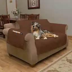 Walmart PETMAKER Waterproof Furniture Cover - Protective Love Seat Cover - Brown offer