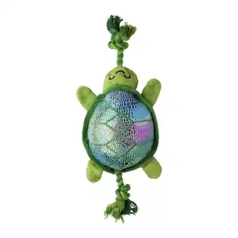 Walmart PetShop by Fringe Studio Shello There Plush Turtle Dog Toy with Moveable Rope, Small offer