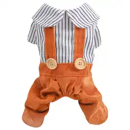 Walmart Lovely Funny Striped Pet Dog Costumes Clothes Pet Warm Outfits Clothes Overalls offer