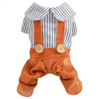 Walmart Lovely Funny Striped Pet Dog Costumes Clothes Pet Warm Outfits Clothes Overalls offer