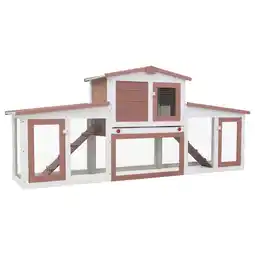 Walmart vidaXL Outdoor Large Rabbit Hutch Brown and White 80.3x17.7x33.5 Wood offer