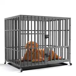 Walmart BingoPaw Metal Jumbo Dog Crate Kennel Strong Pet Cage with Wheels Removable Tray Tall offer