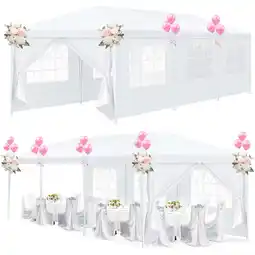 Walmart COBIZI 10x30 Outdoor Canopy Tent - 4 Removable Walls, Waterproof Party Gazebo, White offer