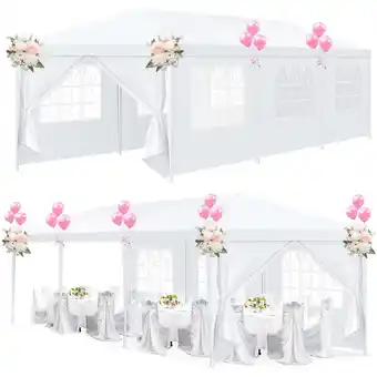 Walmart COBIZI 10x30 Outdoor Canopy Tent - 4 Removable Walls, Waterproof Party Gazebo, White offer