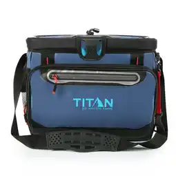 Walmart Titan by Arctic Zone 30 Can Zipperless Soft Cooler, Ocean Blue, 25 QT offer