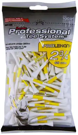 Walmart Pride Professional ProLength Wood Golf Tee, 2-3/4 inch, Yellow/White, 100 Count offer