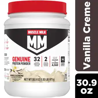 Walmart Muscle Milk Genuine Protein Powder, Vanilla, 32g Protein, 1.9lb, 30.9oz offer