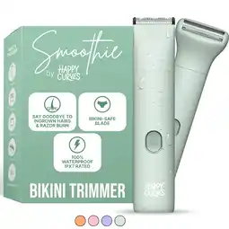 Walmart HAPPY CURVES Smoothie Bikini Trimmer, Waterproof Electric Shaving Razor for Women (Mint) offer