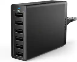 Walmart Anker PowerPort 6 - Power adapter - 60 Watt - 12 A - 6 output connectors (6 x USB) - black offer