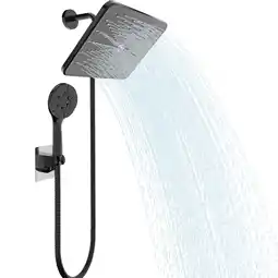 Walmart IUSU 11.8 Shower Head Set High Pressure Rainfall Rain Shower Head 8-Setting Handheld with Hose Black offer