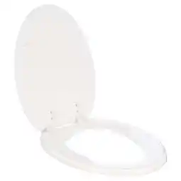 Walmart Mayfair Edgewater White Elongated Enameled Wood with StayTite & Chrome Hinges Toilet Seat offer