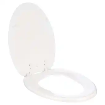 Walmart Mayfair Edgewater White Elongated Enameled Wood with StayTite & Chrome Hinges Toilet Seat offer