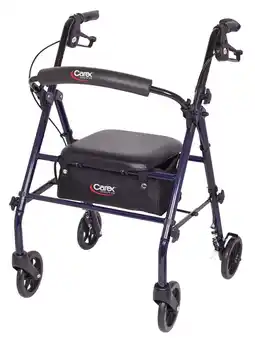 Walmart Carex Steel Rollator Transport Walker with Padded Seat, 6 Wheels & Storage Pouch, 350 lb Capacity offer