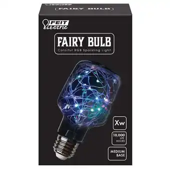 Walmart Feit Electric Fairy LED 1 Watts RGB Light Bulb, Mini Cylinder, Med (E26) Base, Clear, Non-Dimmable offer