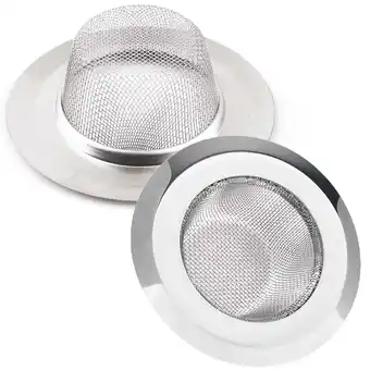 Walmart LotFancy 2 Kitchen Sink Strainer, 4.5 in Stainless Steel Mesh Drain Strainer, Silver offer