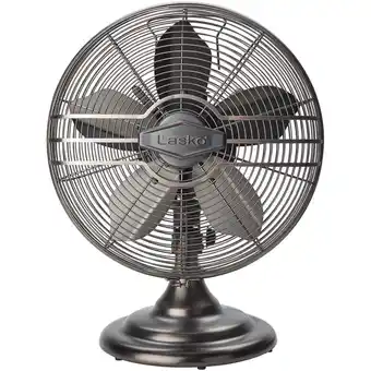 Walmart Lasko 12 3-Speed Oscillating Classic Metal Table Fan, Bronze R12210 offer