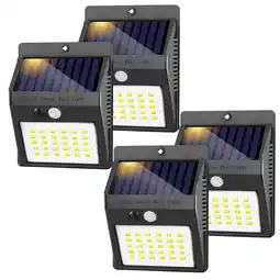 Walmart SZRSTH Solar Outdoor Lights -Waterproof Sensor Wireless Security Lights for Garden Fence Yard, 4Pack offer
