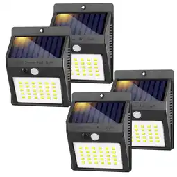 Walmart SZRSTH Solar Outdoor Lights -Waterproof Sensor Wireless Security Lights for Garden Fence Yard, 4Pack offer