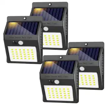 Walmart SZRSTH Solar Outdoor Lights -Waterproof Sensor Wireless Security Lights for Garden Fence Yard, 4Pack offer
