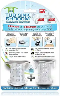 Walmart TubShroom Tub/Sink Shroom Clear Combo Pack offer