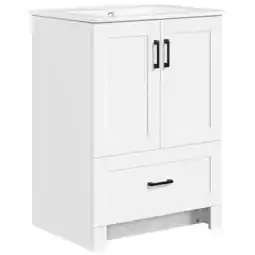 Walmart Topeakmart Freestanding Bathroom Vanity with Drawer, White offer