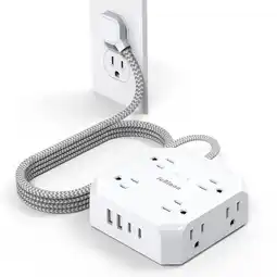 Walmart JcBlaon QC860-CU 14 Gauge 5ft White 8 Outlets Surge Protector Extension Cord offer