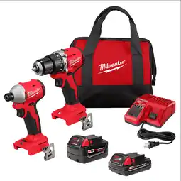 Walmart Milwaukee 3693-22CX M18 Compact Brushless 2-Tool Combo Kit offer