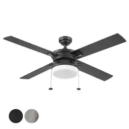 Walmart Better Homes & Gardens Blair 52'' Black Modern Indoor Ceiling Fan with Light 4 Blades Pull Chains offer