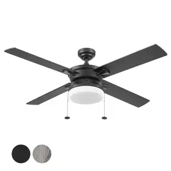 Walmart Better Homes & Gardens Blair 52'' Black Modern Indoor Ceiling Fan with Light 4 Blades Pull Chains offer