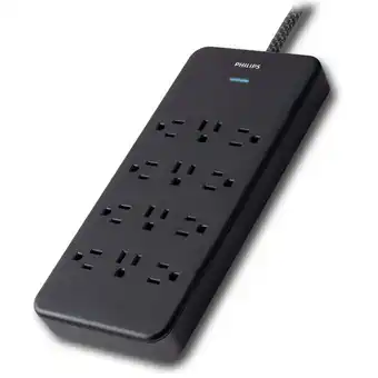 Walmart Philips Surge Protector, 12 Outlet, Adapter-Spaced, 3500J, Braided Cord, 6ft, Black offer