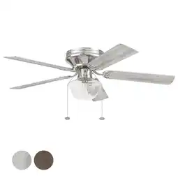 Walmart Better Homes & Gardens Wyndham 52'' Brushed Nickel Classic E26/ST19 LED Hugger Ceiling Fan offer