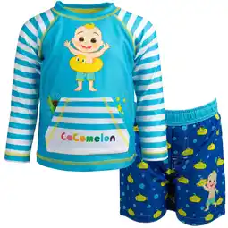 Walmart CoComelon JJ Infant Baby Boys Rash Guard and Swim Trunks Outfit Set Infant to Toddler offer